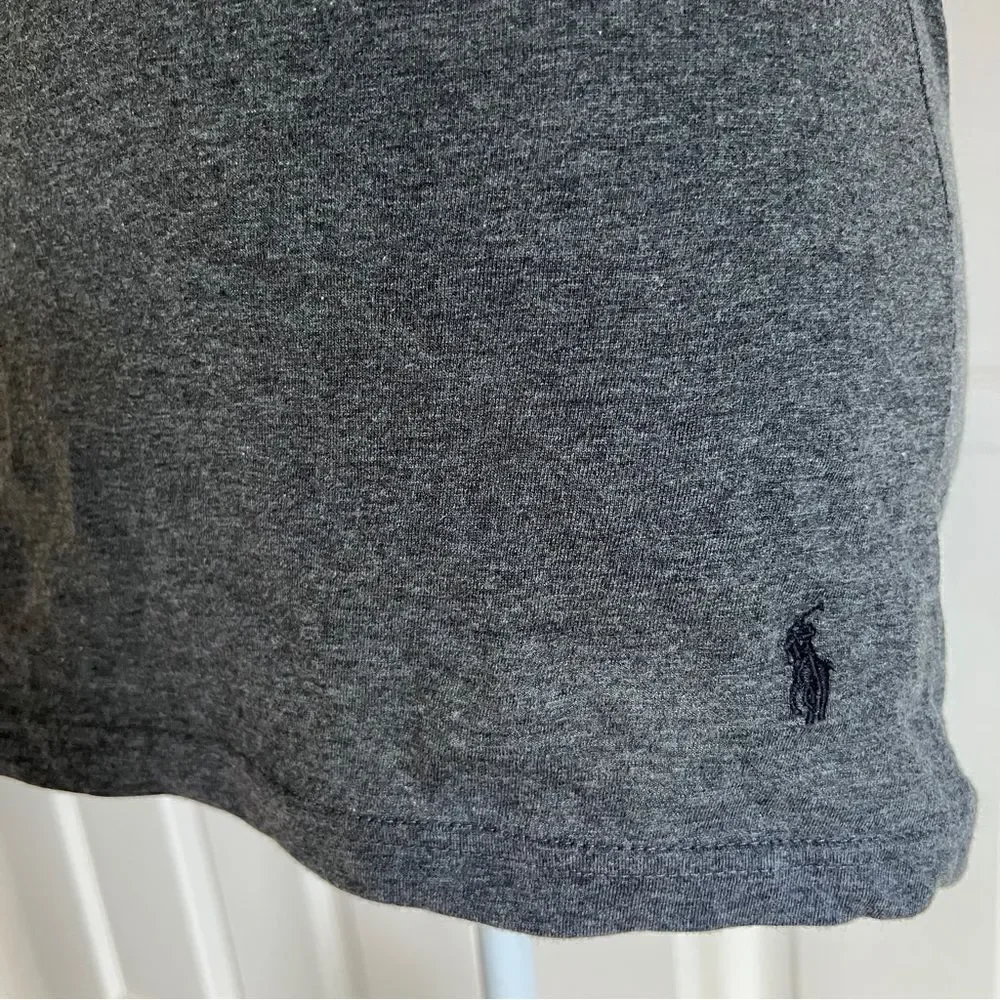 Polo Ralph Lauren V neck Cotton Shirt in Charcoal Gray Small